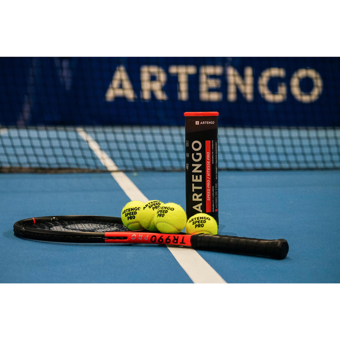 Balle de tennis vive tube de 4 balles, Kuikma Speed pro