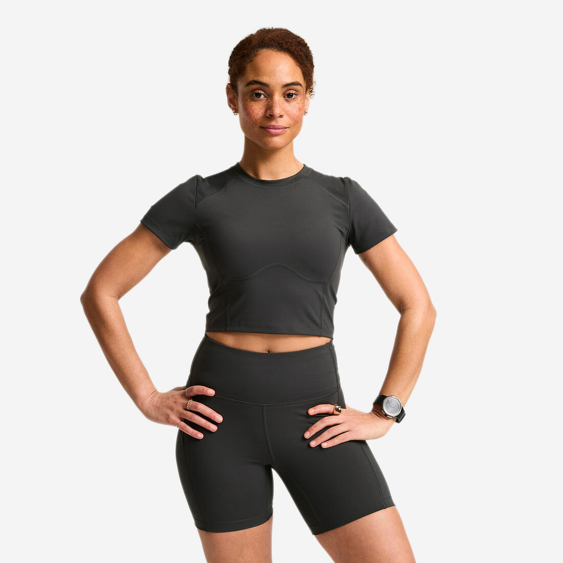 T-shirt de sport manches courtes femme foncé