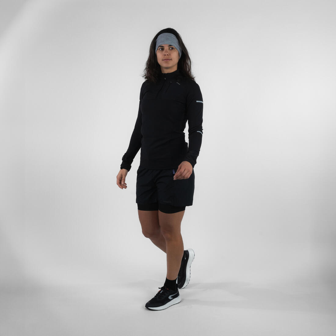 Tour de cou running / Bandeau multifonctions Homme Femme -KIPRUN gris chine
