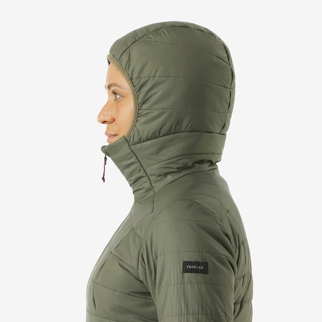 Doudoune de trek à capuche synthétique femme, MT100