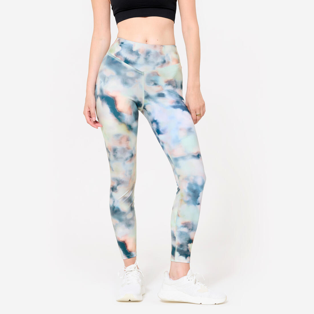 Legging taille haute Fitness Cardio Femme, Imprimé