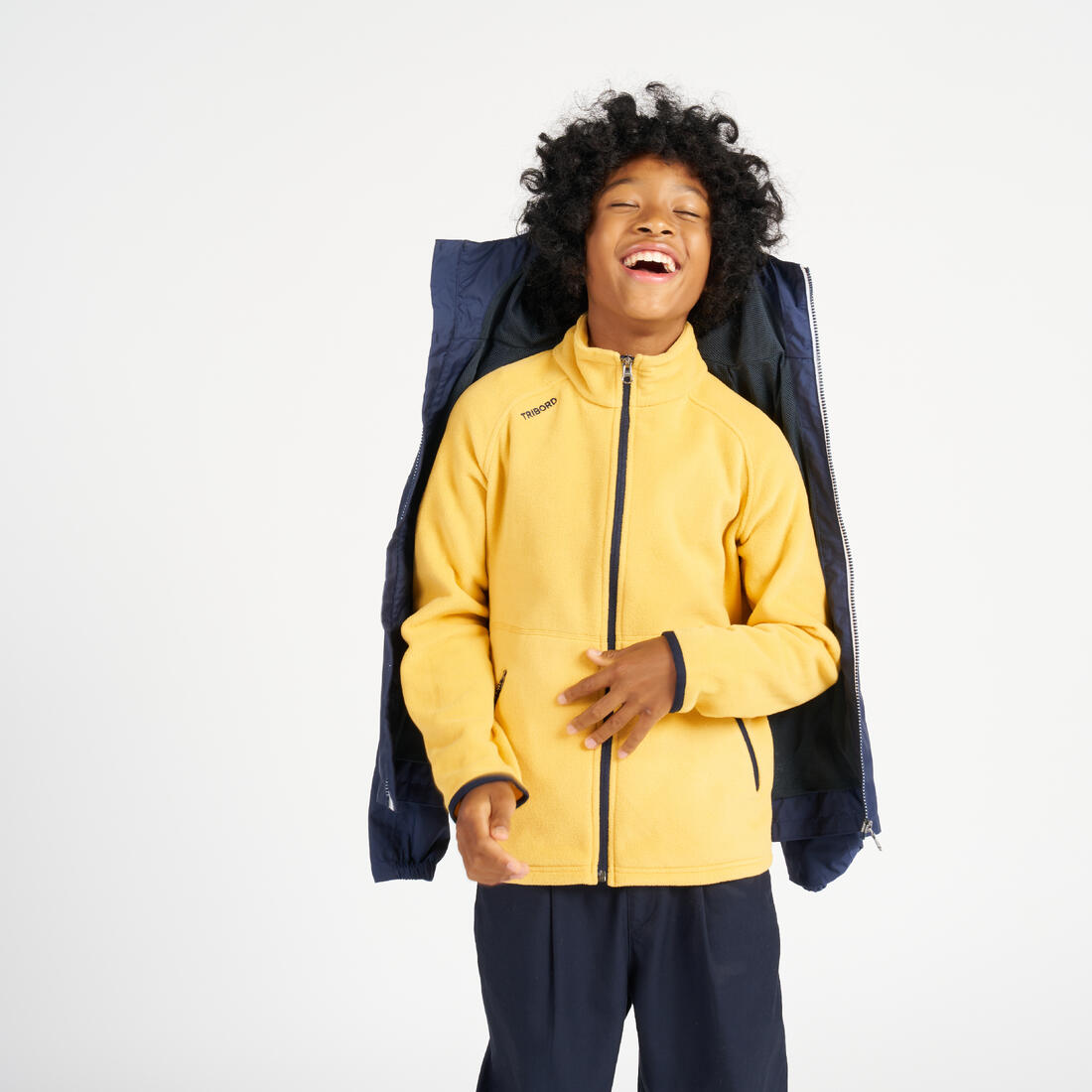 Veste imperméable et coupe vent de voile enfant, 100 navy