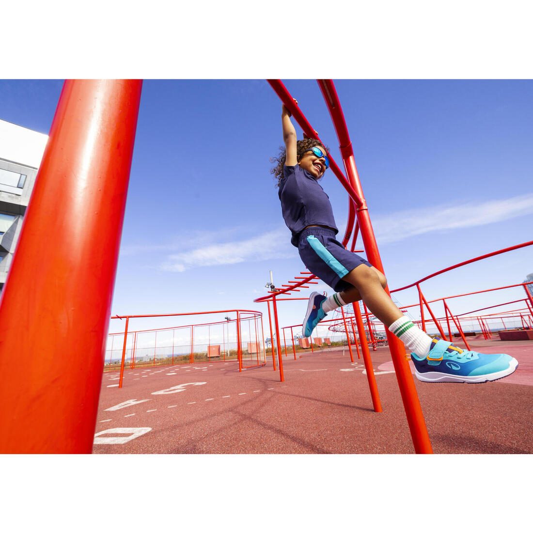 Chaussures Barefoot à scratch respirantes enfant, Stepper Sporty violet et