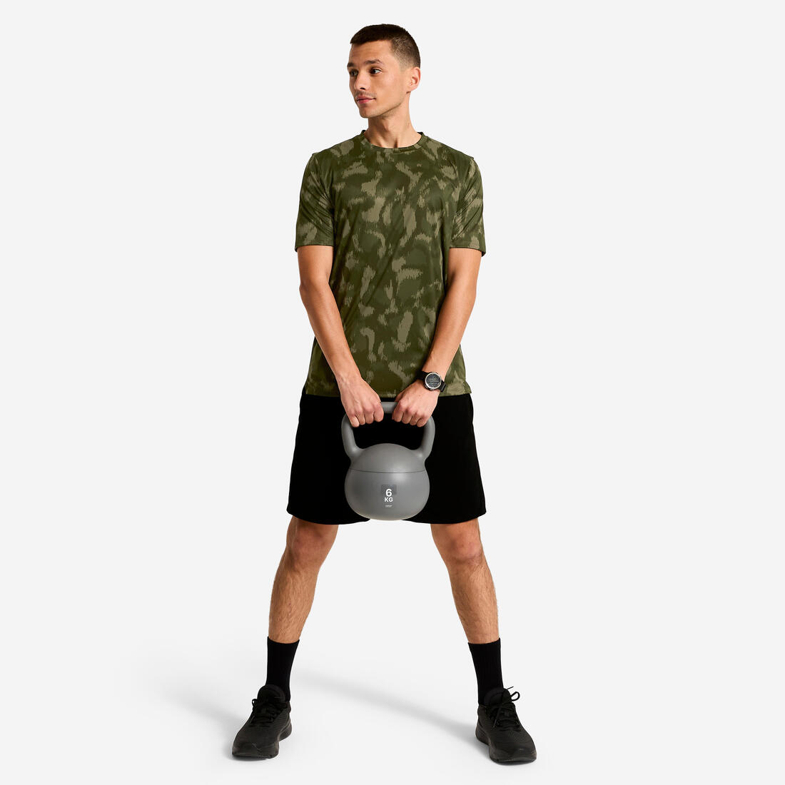 T-shirt de fitness manches courtes respirant col rond homme