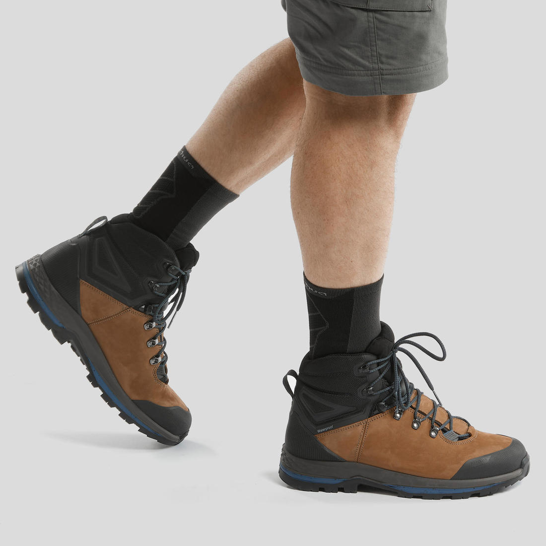 Chaussures trekking cuir imperméables - mt00 hyb- homme haute