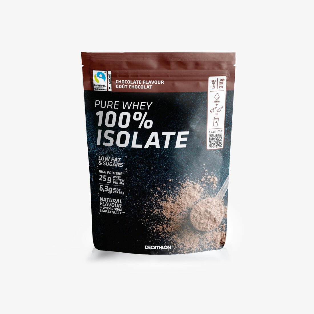 Pure whey 100% isolate goût chocolat, 2kg