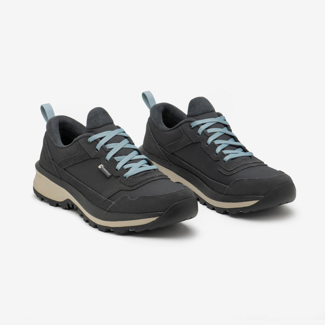 Chaussures de randonnée imperméables femme, NH500 Cuir WP gris