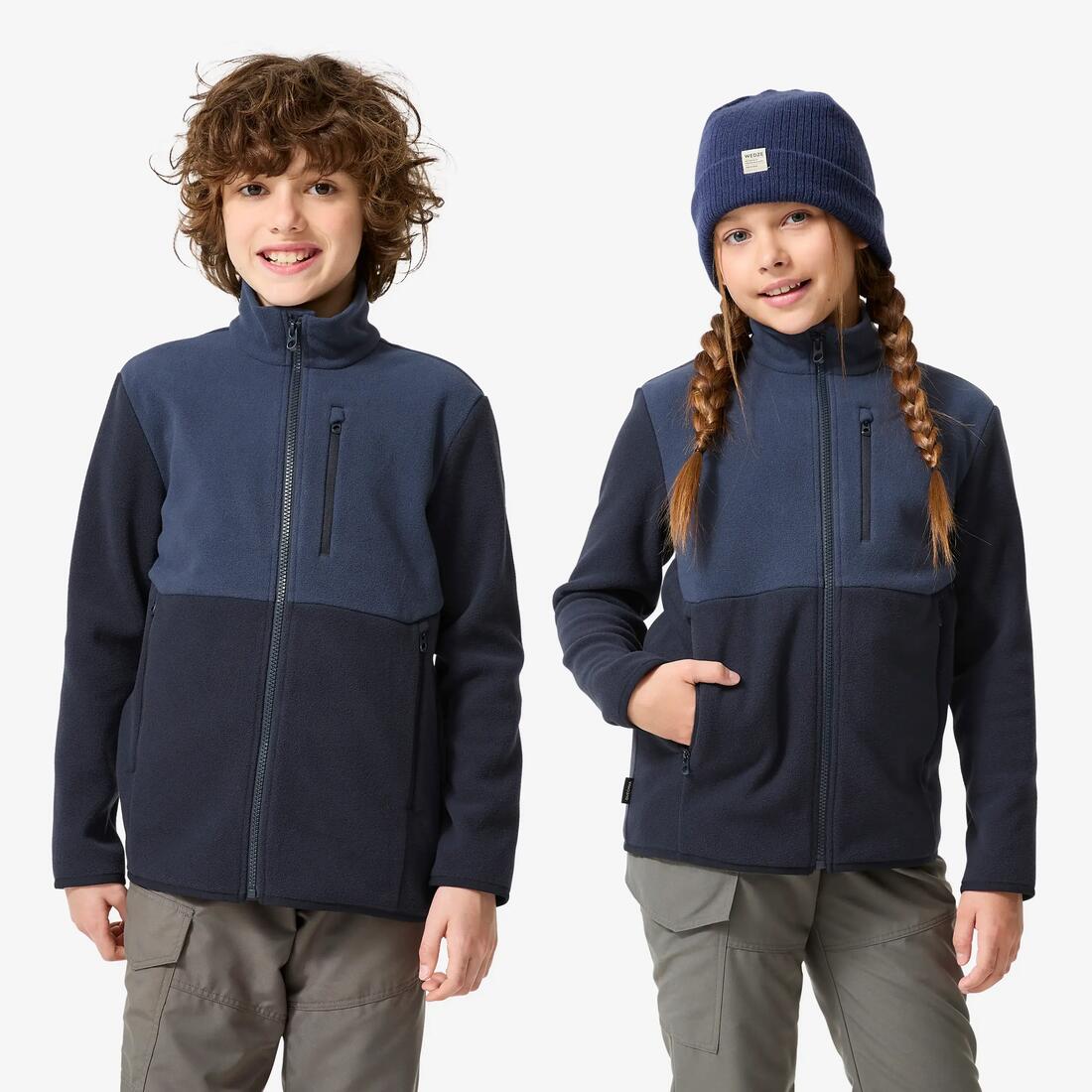 Veste polaire de randonnée enfant 7-15 ans, MH500 bleu et