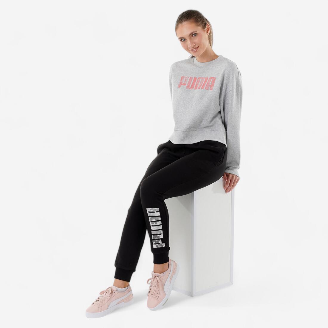 Pantalon PUMA fitness slim coton noir femme – noir