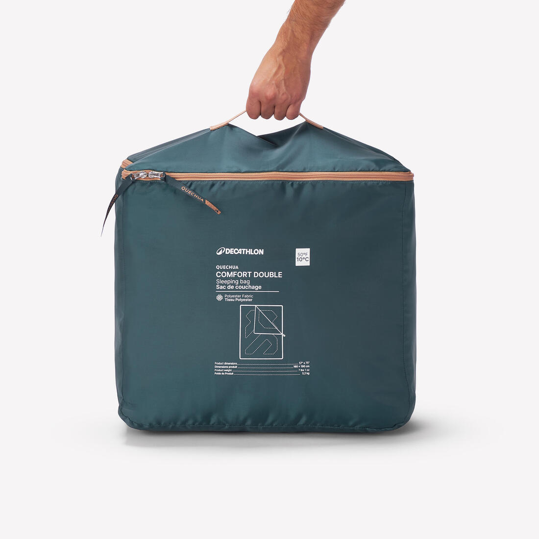 Sac de couchage de camping 10°C, 2 personnes, Comfort