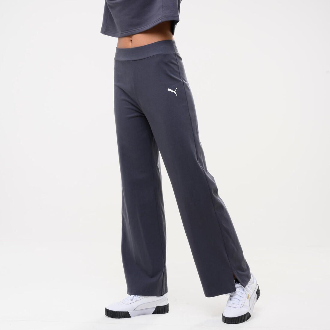 Pantalon droit en coton femme