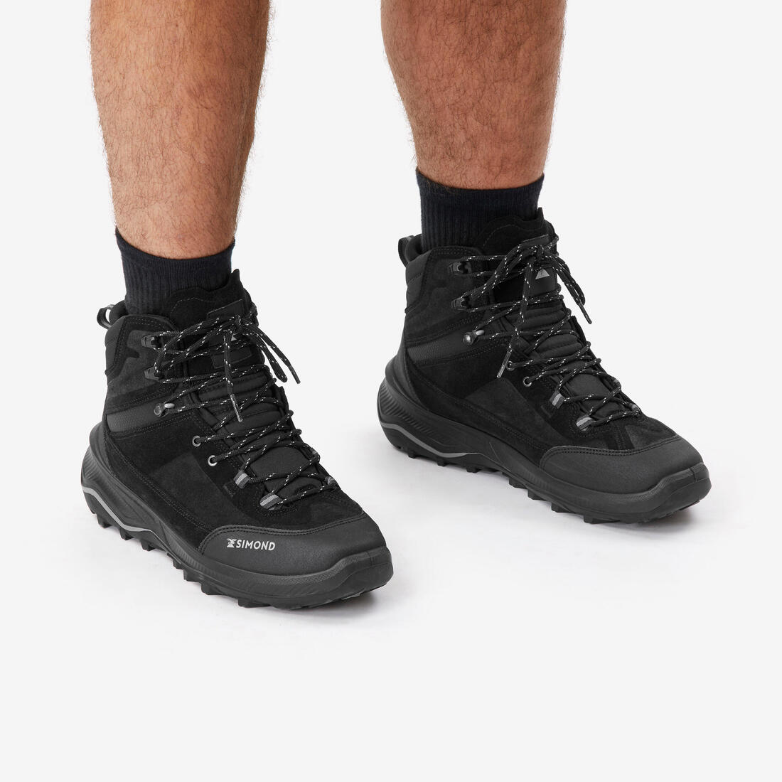 Chaussures hautes trekking cuir - mt100 - homme