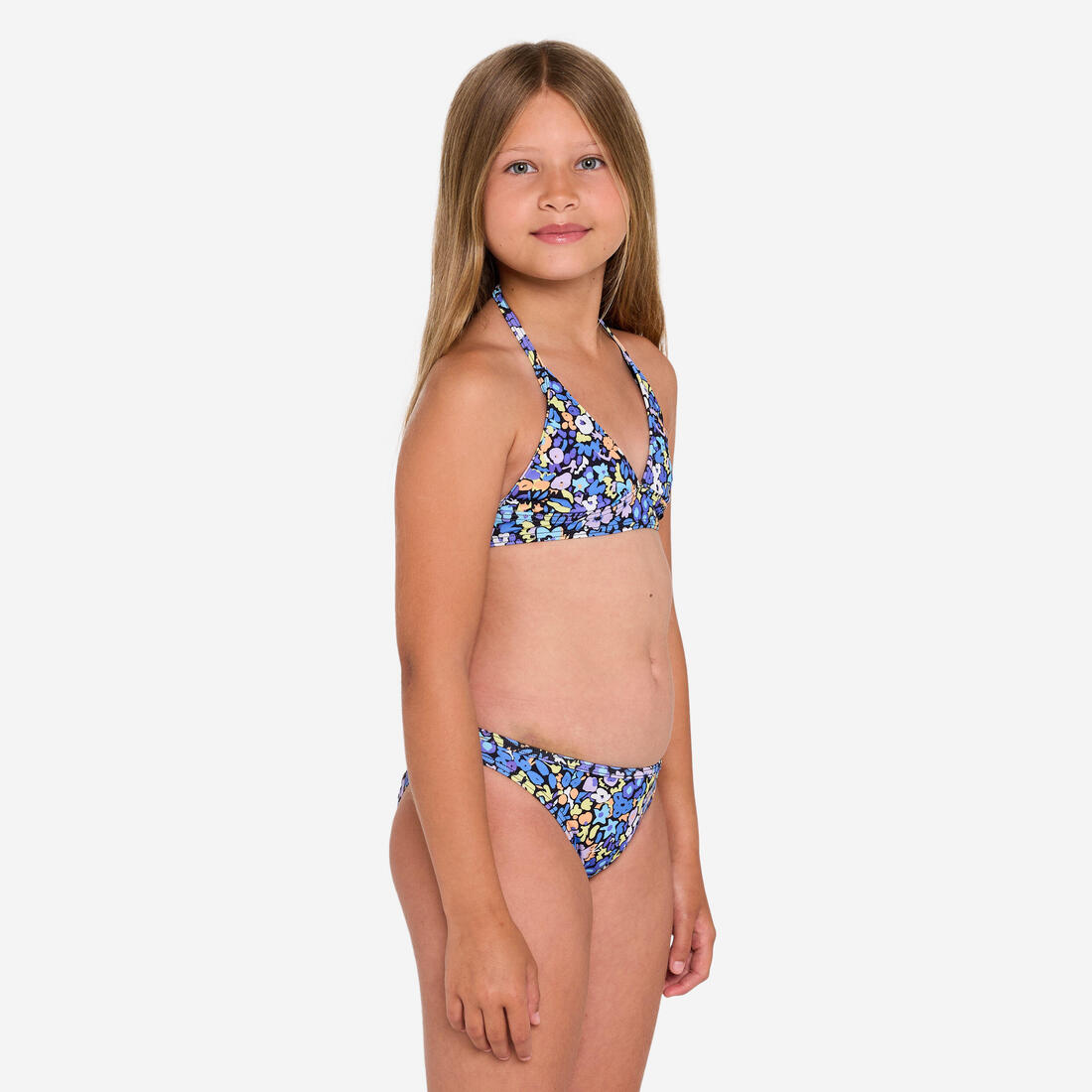 Maillot 2 pièces fleuri surf Fille - Tali