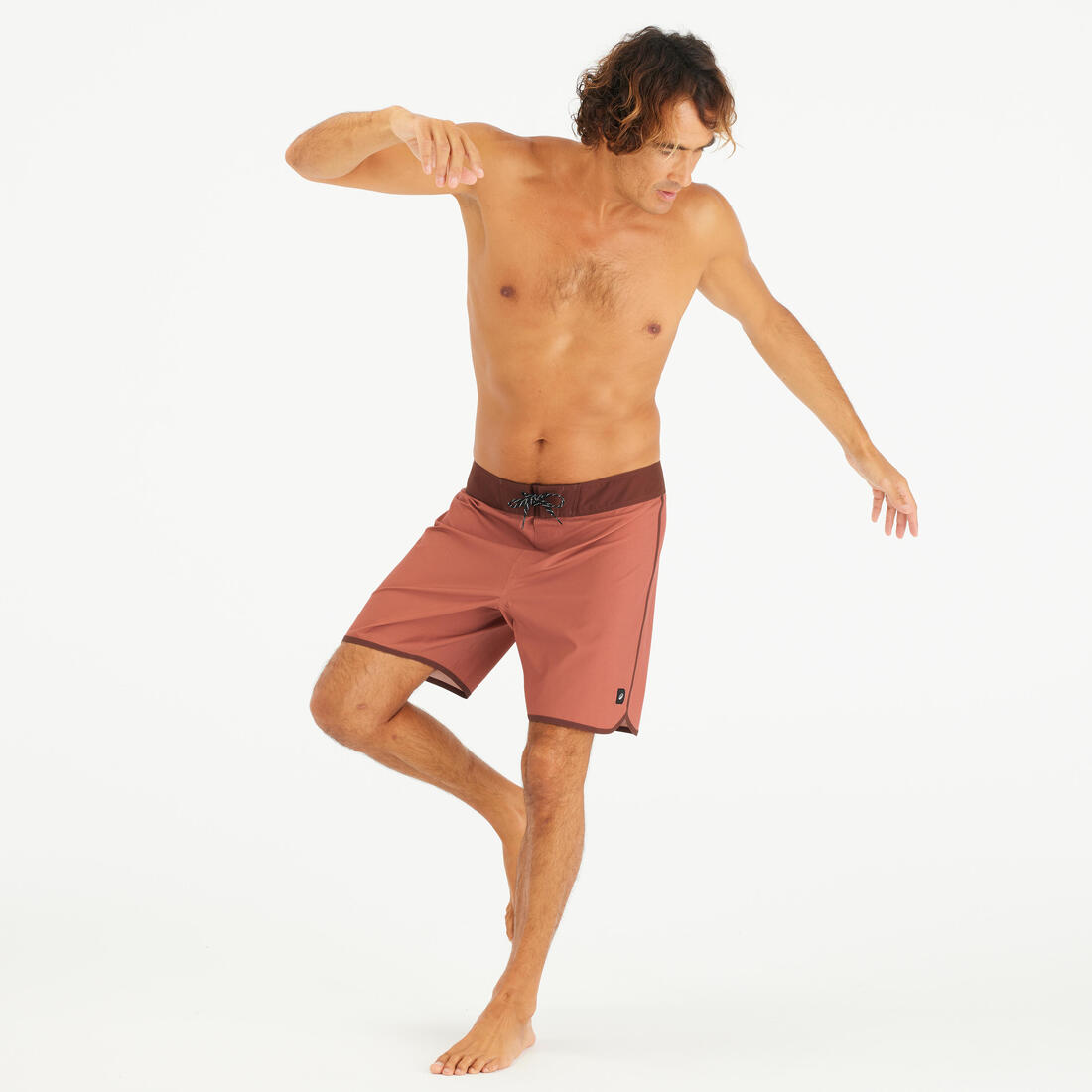 Boardshort surf short de bain surf mi-long 18" homme, 500 Marin