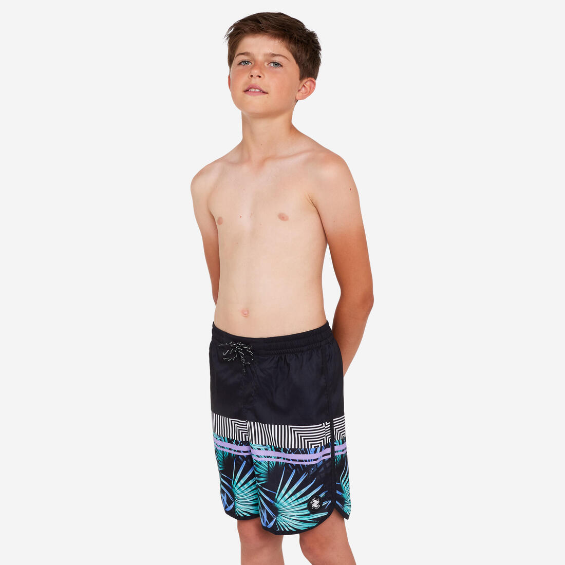 SHORT DE BAIN 500 BLEU CAMO