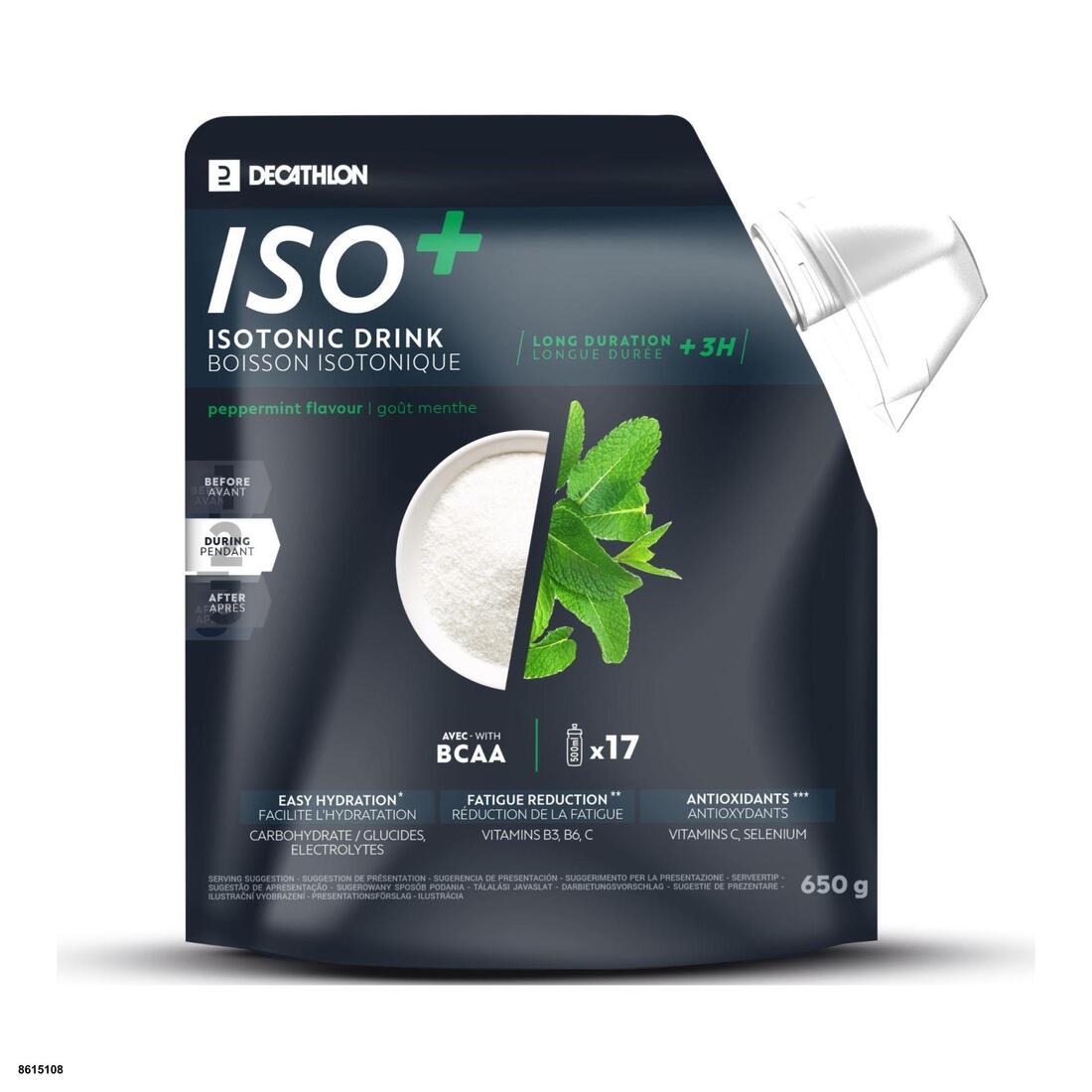 Boisson isotonique en poudre + de 3h fraise cerise, ISO+ 650g