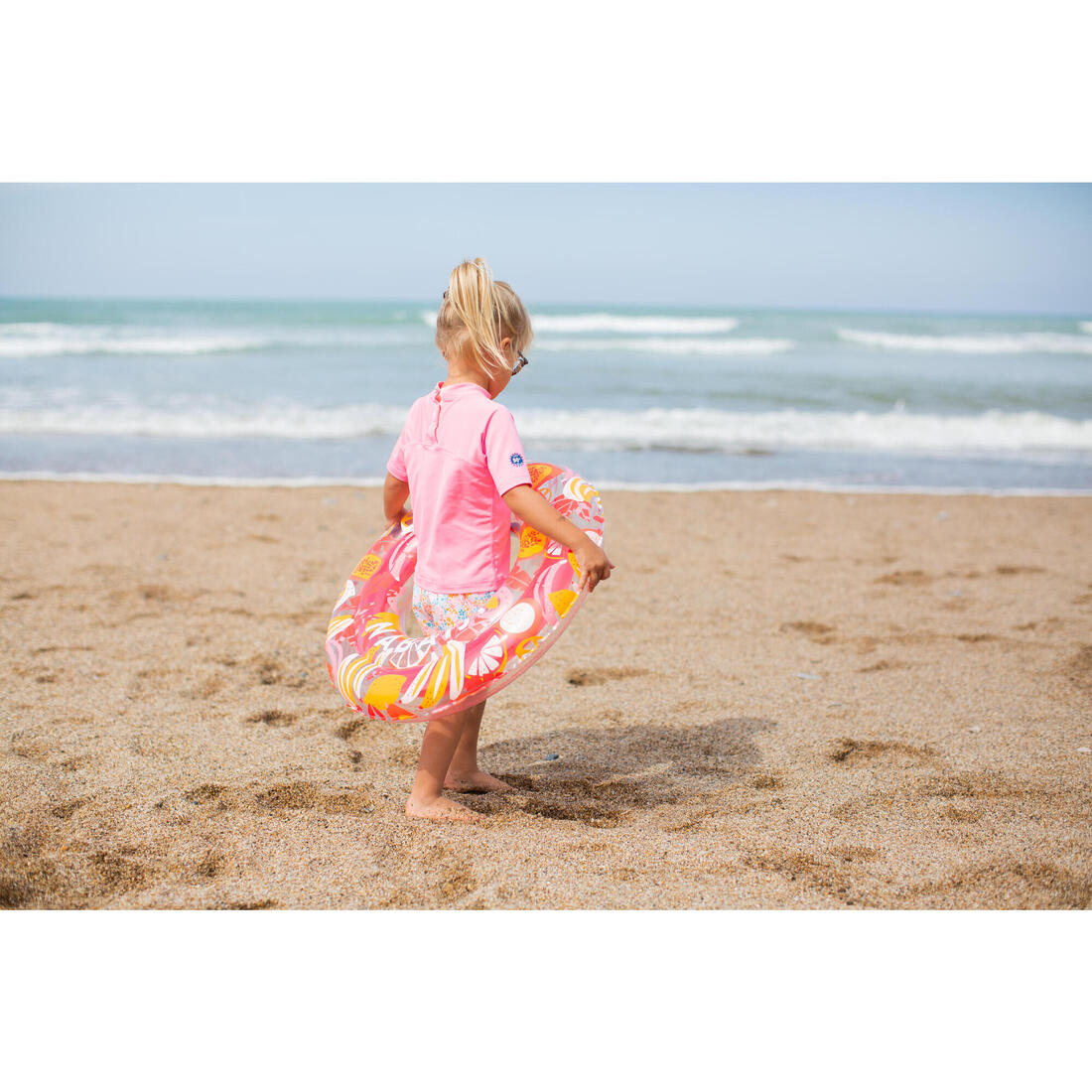 T-shirt anti uv bébé manches courtes corail