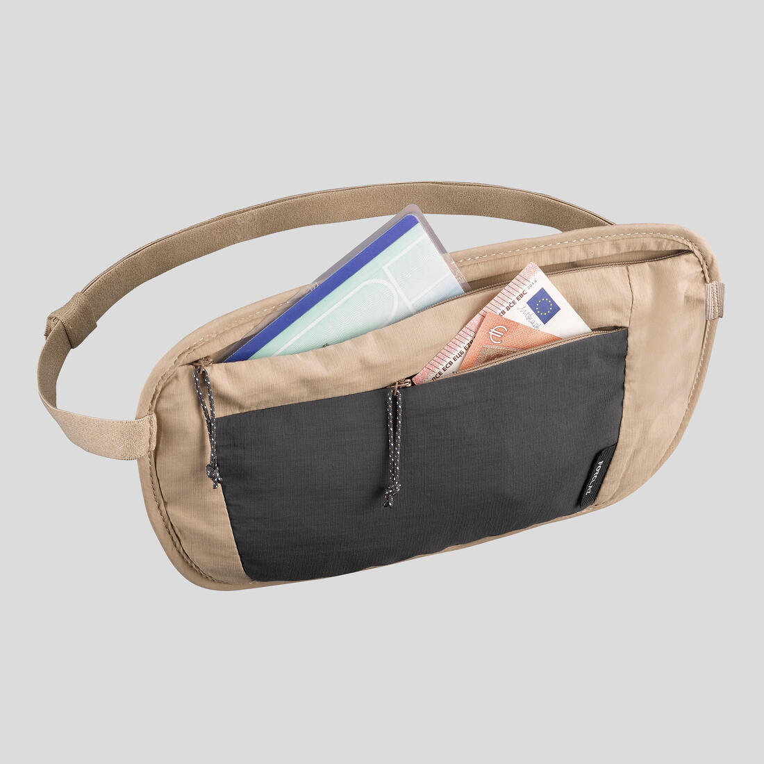 Ceinture banane de voyage discrète et sécurisée, Travel RFID beige