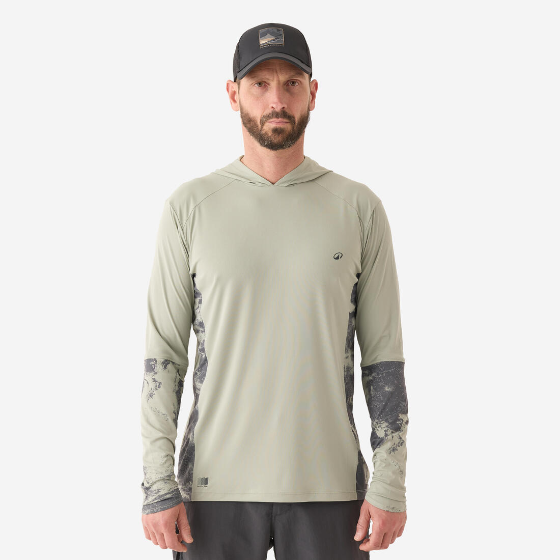 Tee-shirt de pêche anti-uv 500 capuche