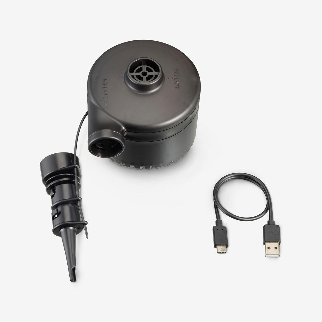 Pompe électrique pour matelas de camping, sur batterie, rechargeable en USB-C