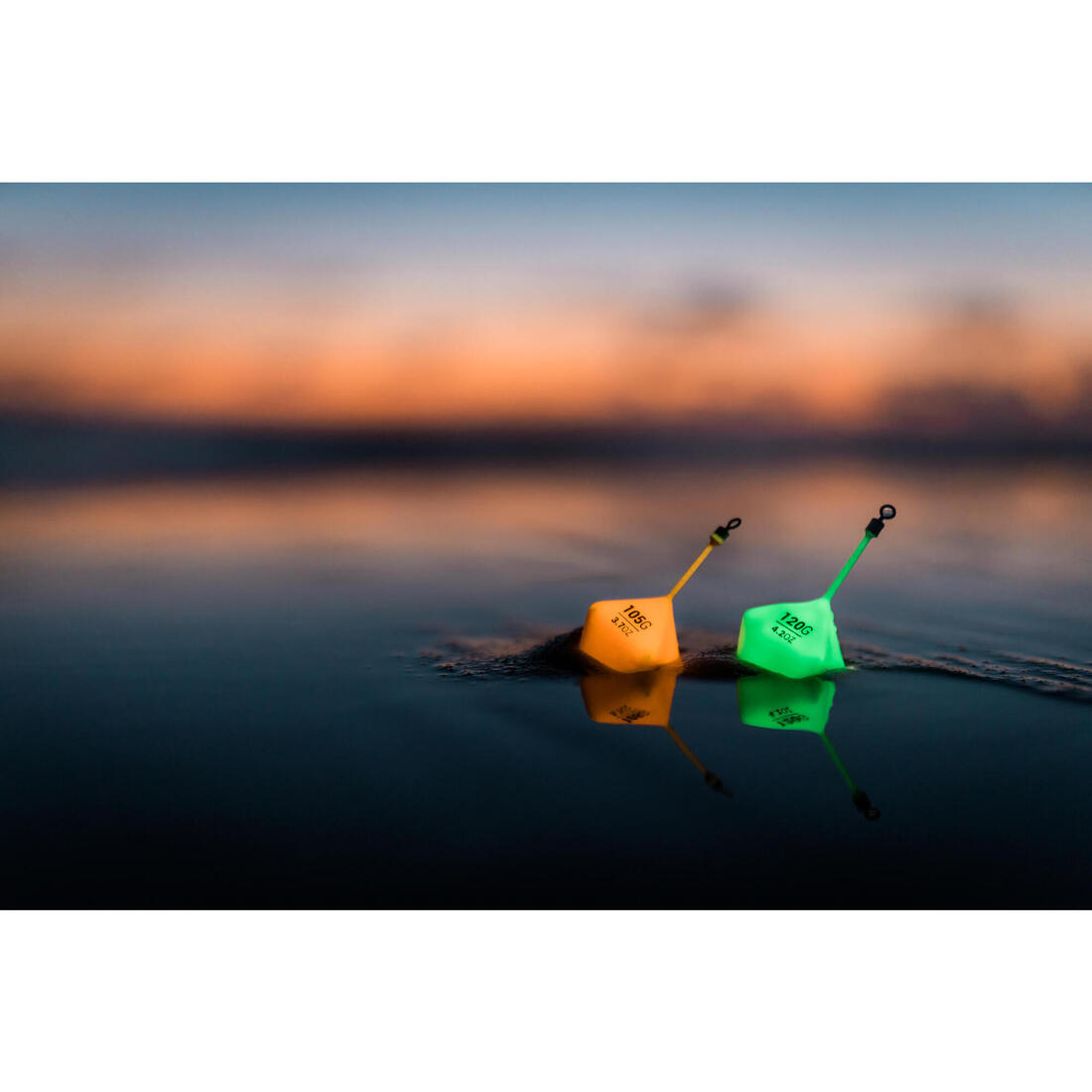 Plomb pyramide phospho orange siliconé en surfcasting