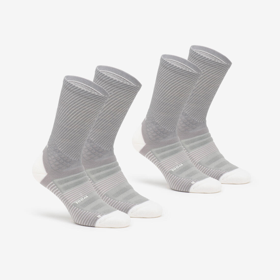 Chaussettes de randonnée hautes laine (2 paires) adulte, Hike 900