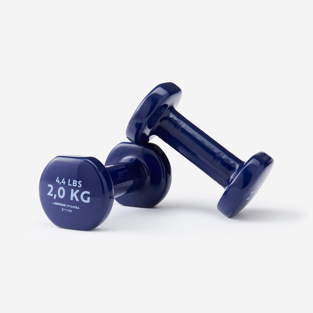 Paire d'haltères fitness 2*2 kg, bleu marine, fonte en partie recyclée
