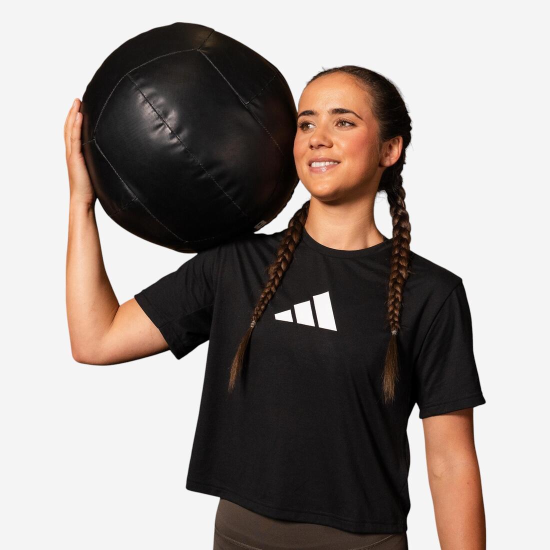 T-shirt imprimé logo femme, noir