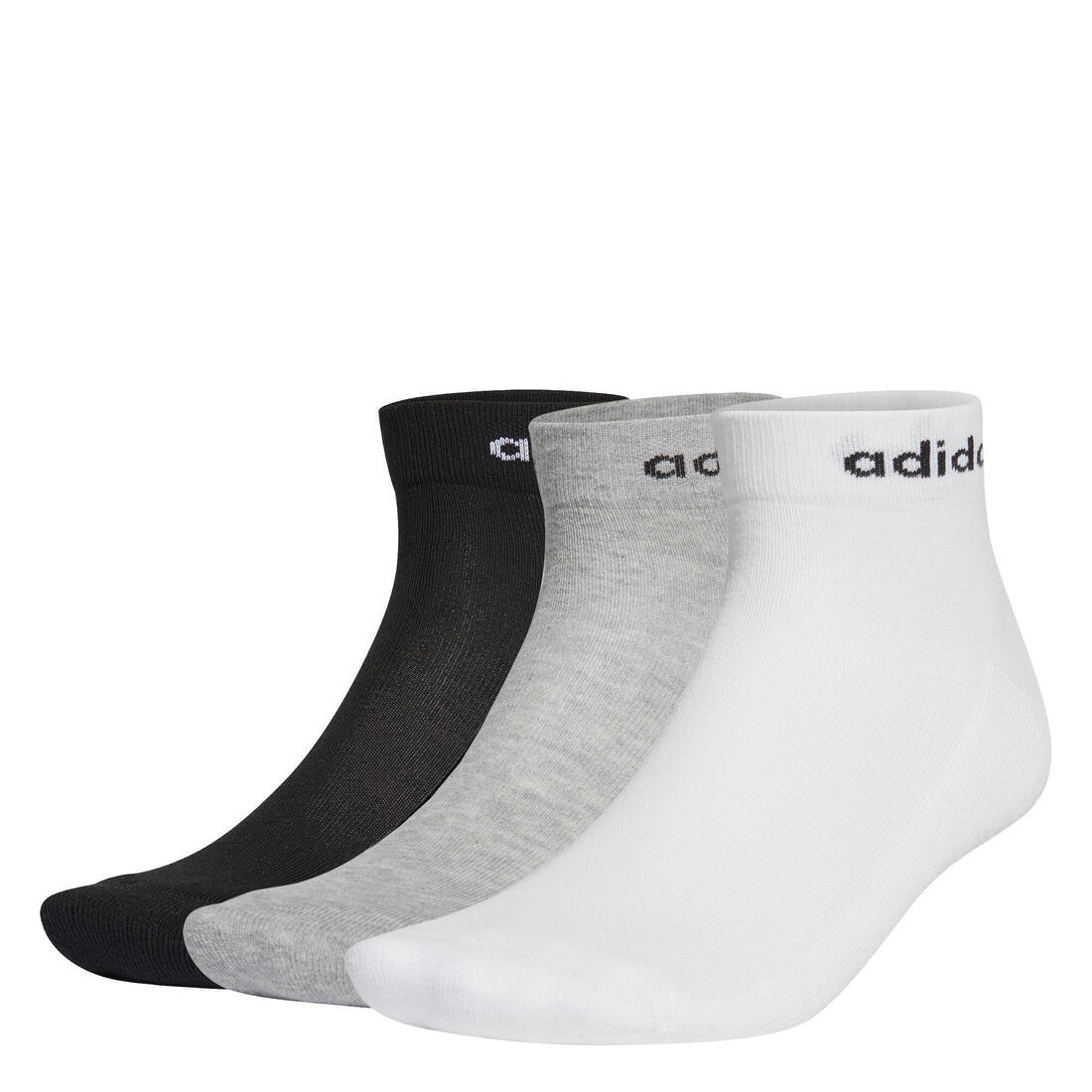 Chaussettes de sport adidas mi-hautes noir blanc gris lot de 3
