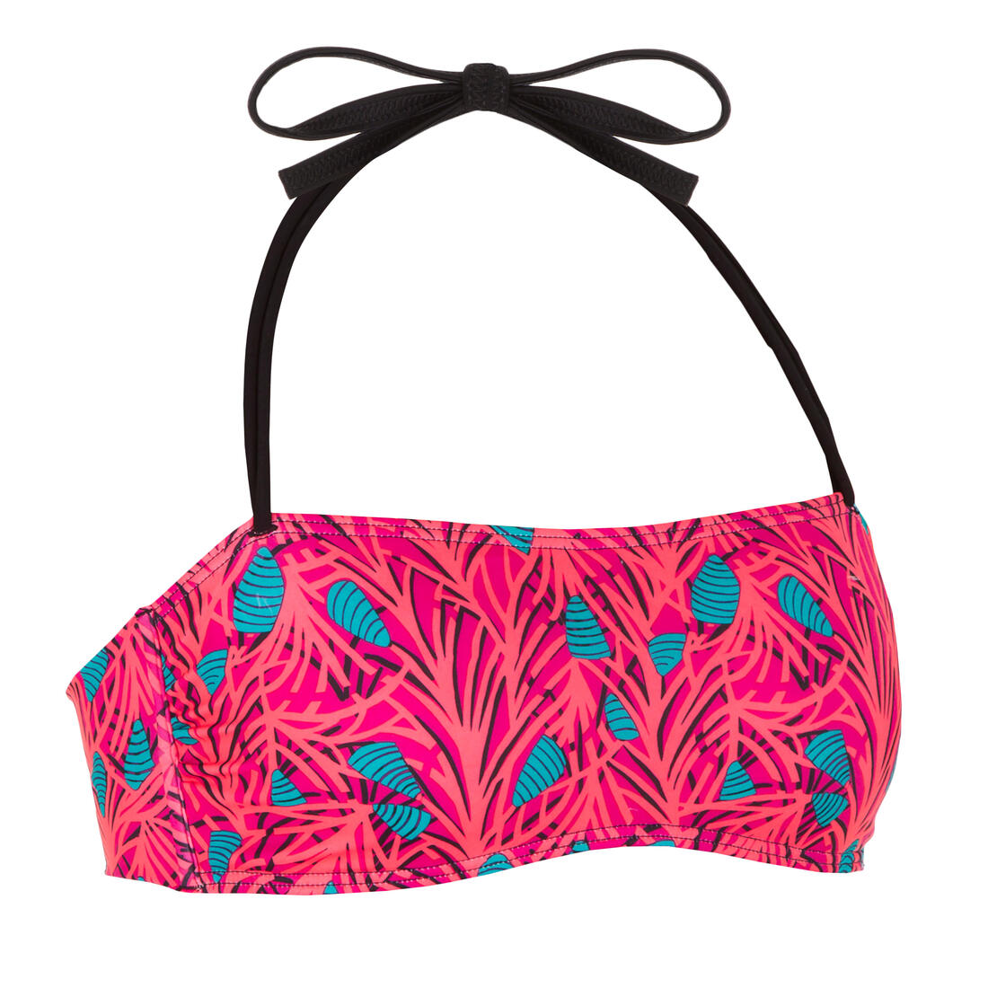 Haut de maillot de bain bandeau LAURA GRAPHITI avec coques amovibles