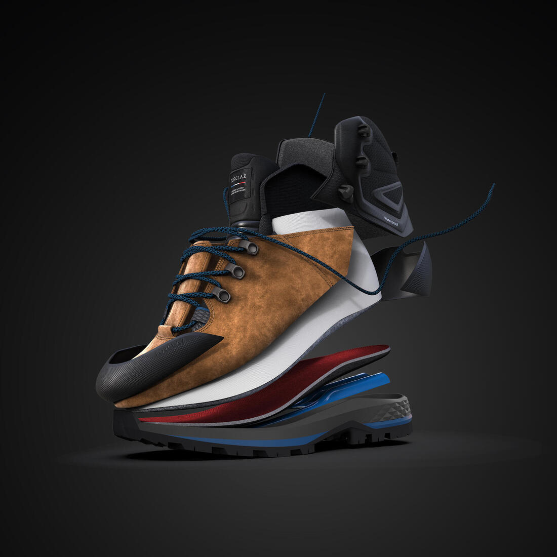 Chaussures trekking cuir imperméables - mt00 hyb- homme haute