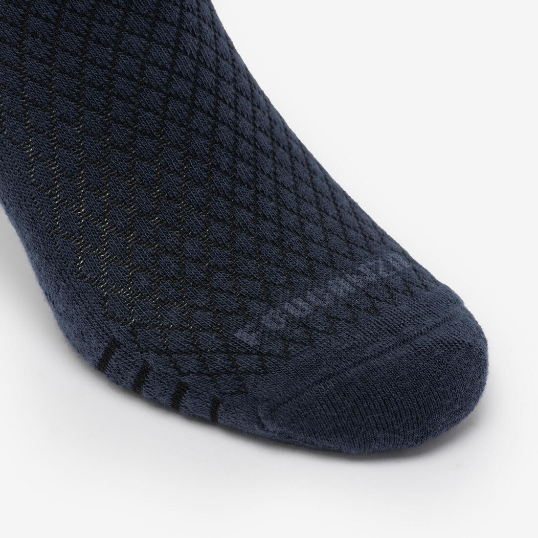 Chaussettes d'équitation 500 adulte losanges noir, gris et rose. lot de 2