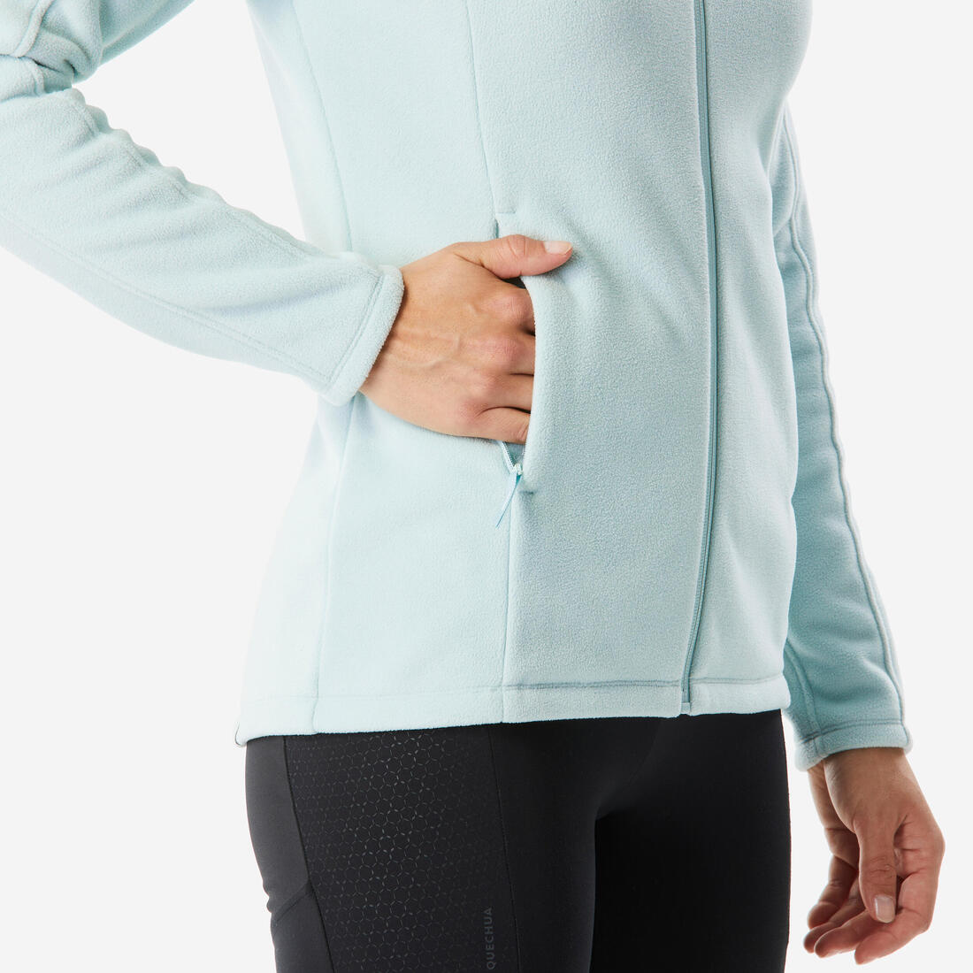 Polaire de randonnée montagne femme, MH500 full zip