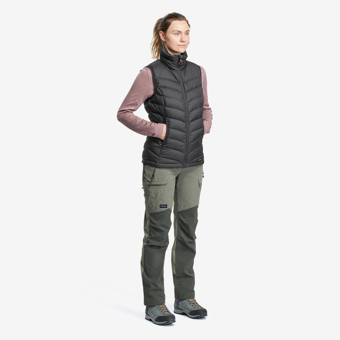 Doudoune sans manches en duvet de trek montagne - mt500 - femme