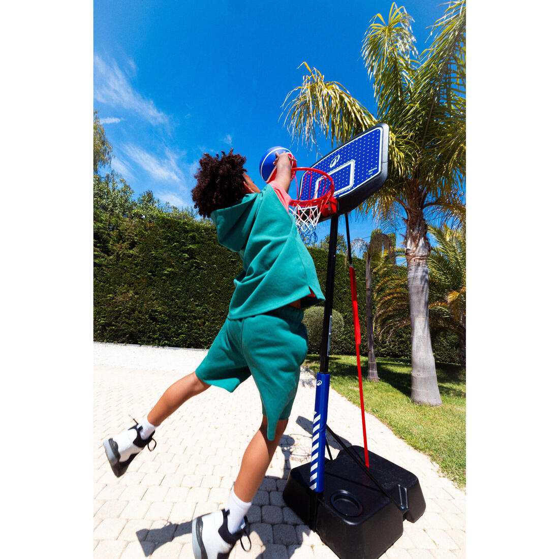 Panier de basket Enfant Dunk sur pied réglable 1,60m à 2,20m - K900