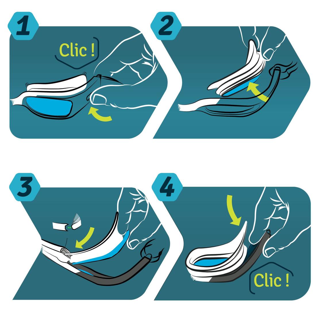 Verre sans correction pour Lunettes de Natation 0 SELFIT TAILLE S Fumé