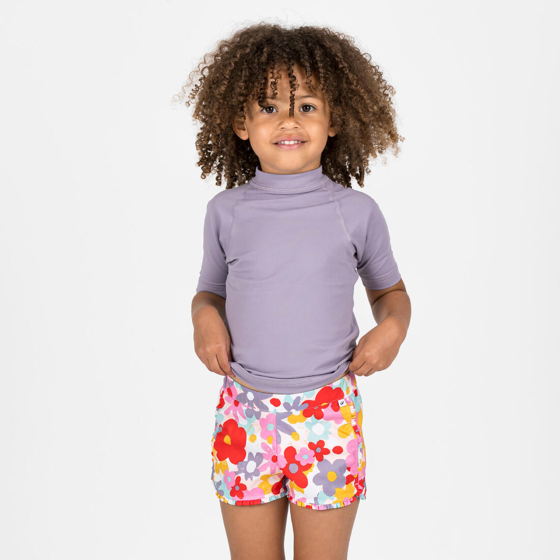 T-shirt anti uv bébé manches courtes corail