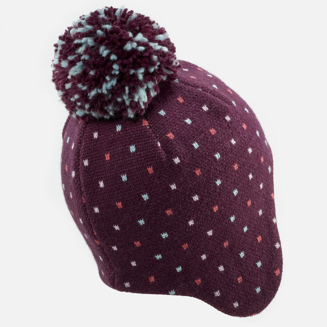 Bonnet bébé péruvien de ski / luge - SIMPLE WARM bleu marine et turquoise