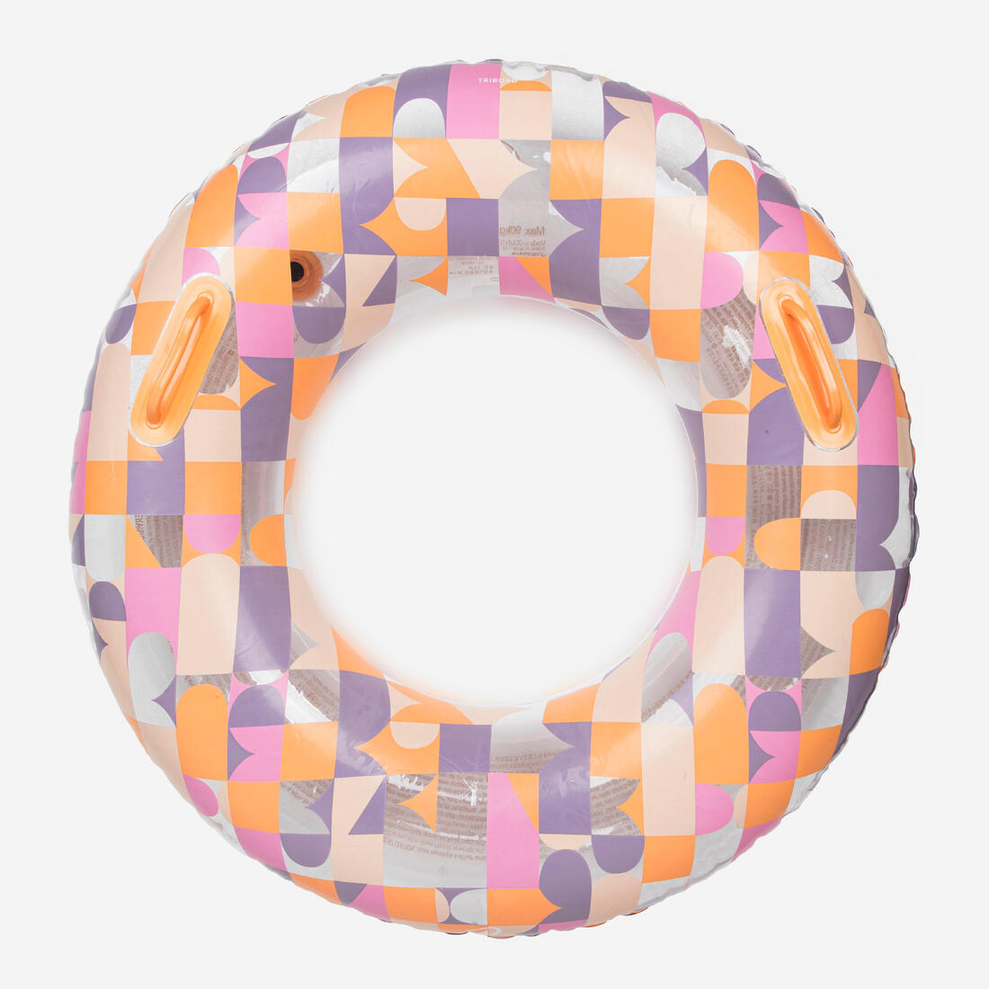 Bouée piscine gonflable imprimée grande taille 92 cm avec poignées