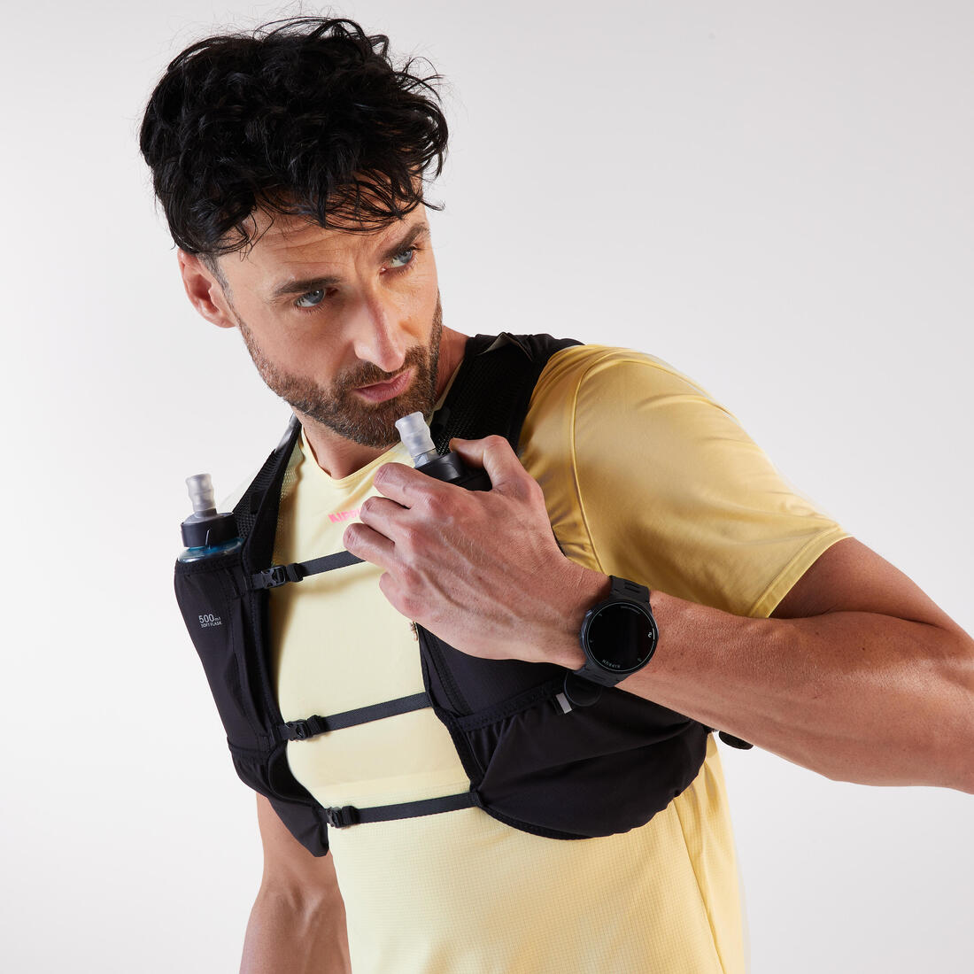Sac trail running mixte + poche à eau 1L incluse- KIPRUN 500 8L