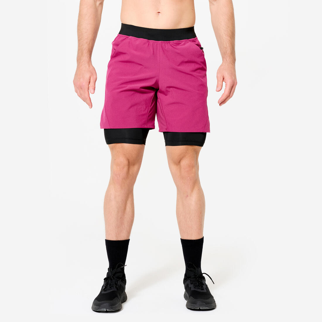 Short de fitness 2 en 1 collection respirant poche zippée homme