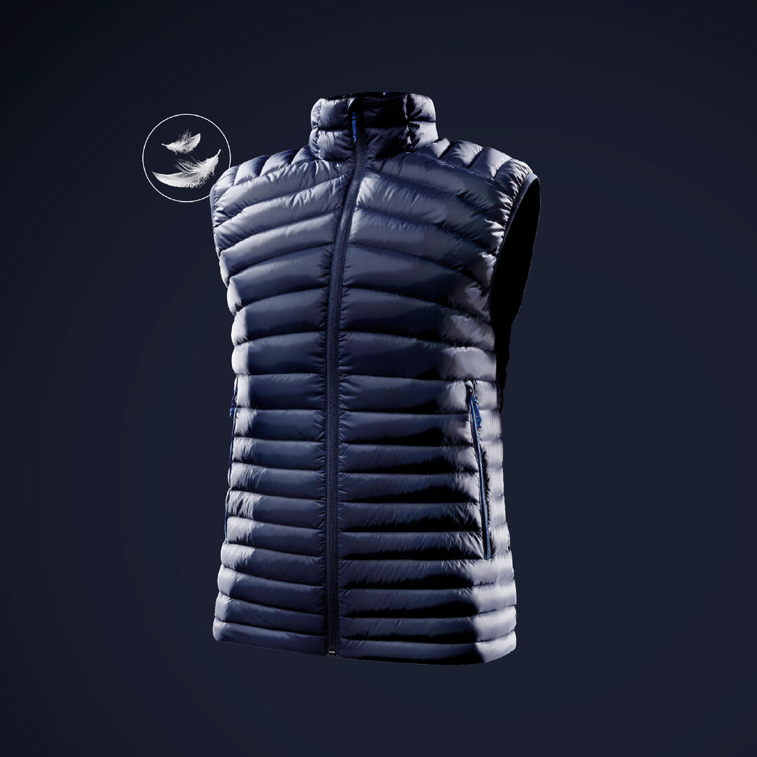 Doudoune sans manches en duvet de trek montagne - MT100 - Homme