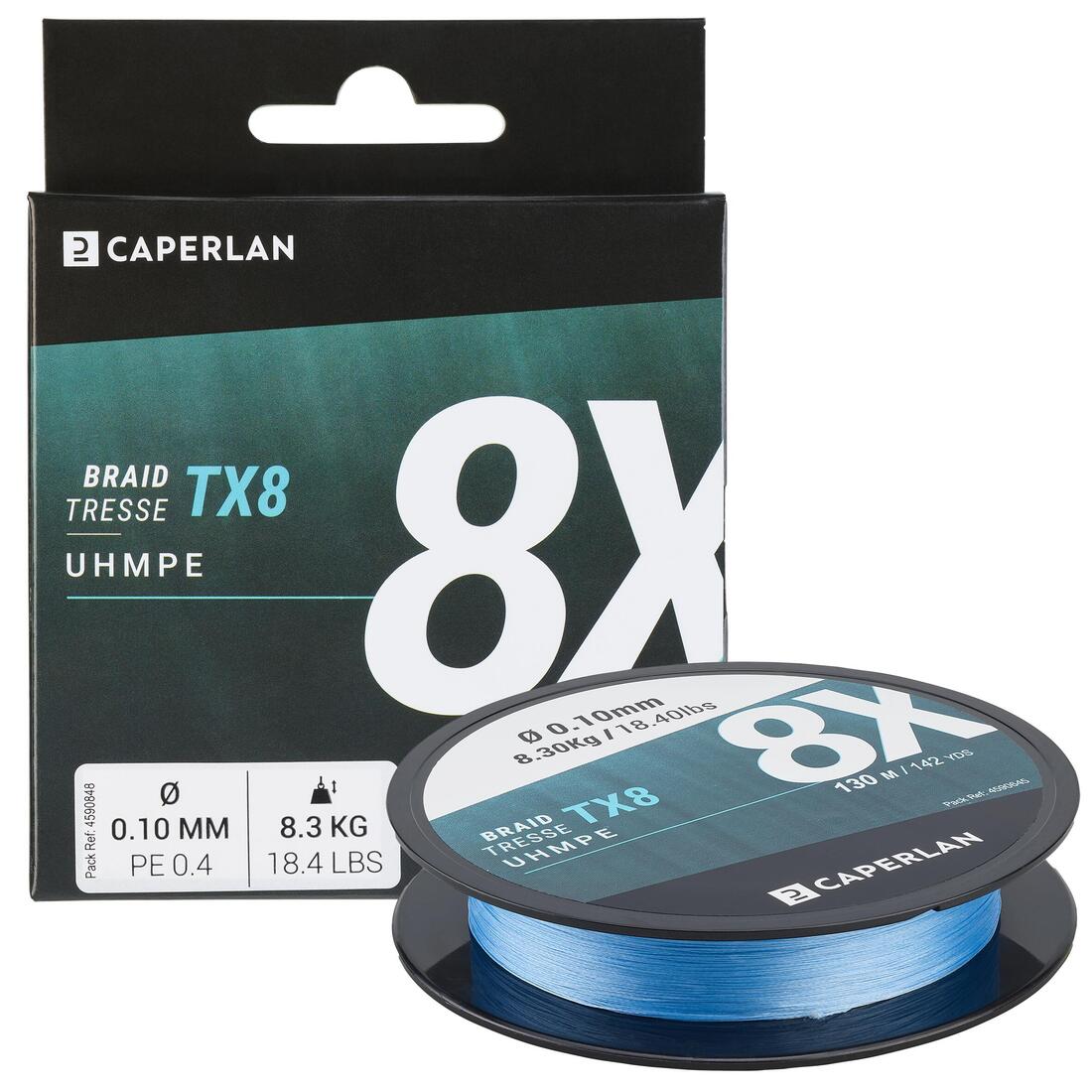TRESSE PECHE AUX LEURRES TX8 BLEU 130M – bleu turquoise