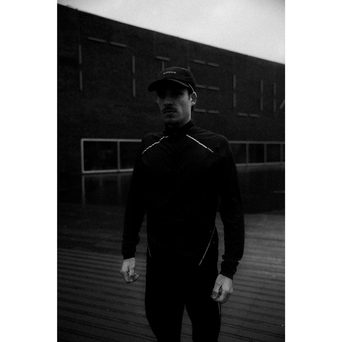 Casquette de running pluie adulte - kiprun déperlante 5 panel noir