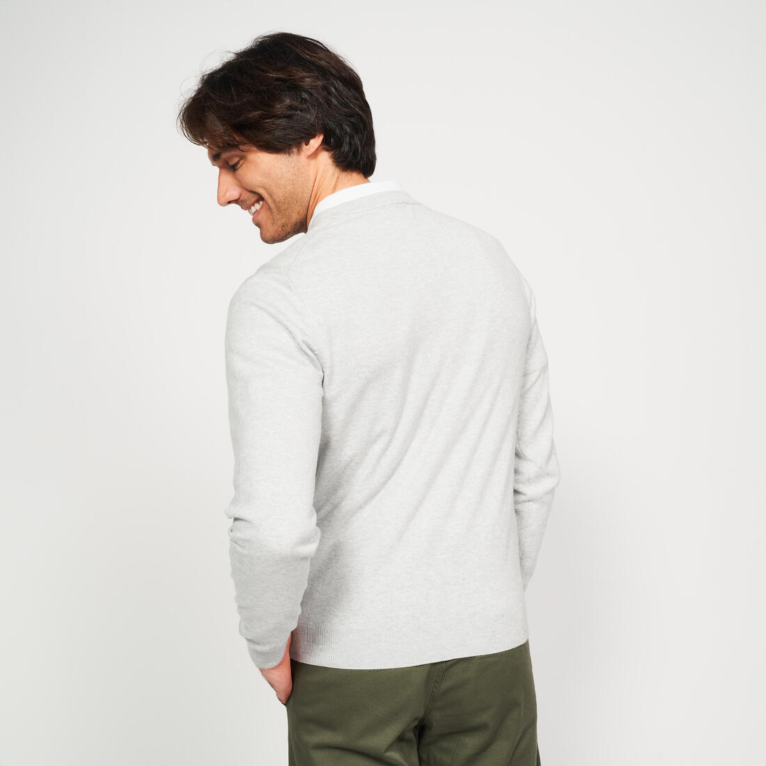 Pull de golf coton col V homme, MW100