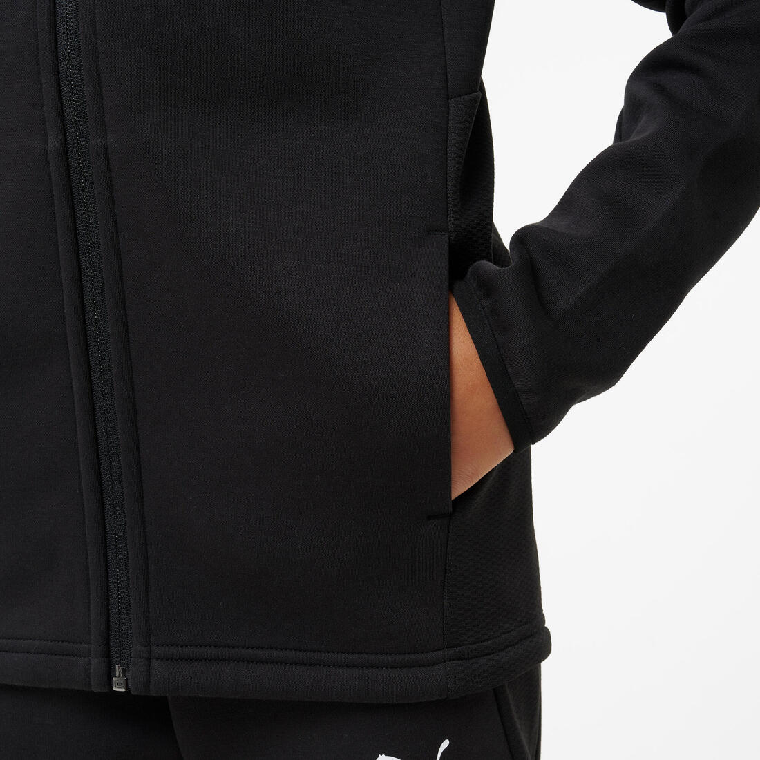 Veste zippée à capuche enfant, noir