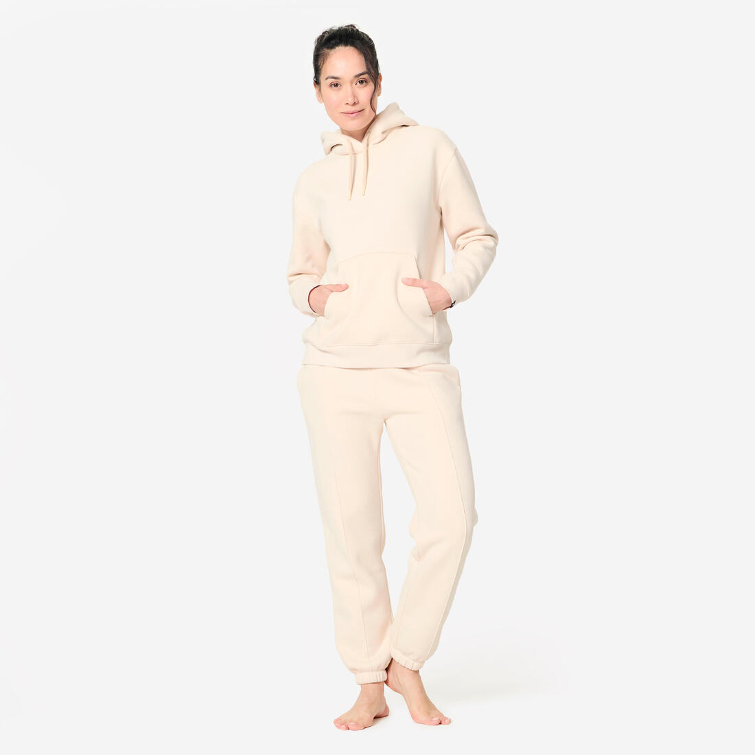 Sweat à Capuche Chaud Femme - Beige Crème