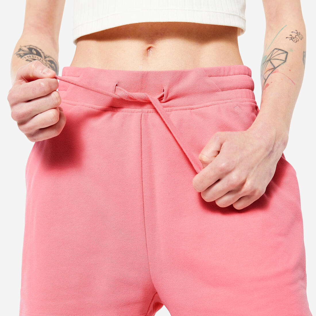 Short Fitness Femme - 520 Gris chiné clair