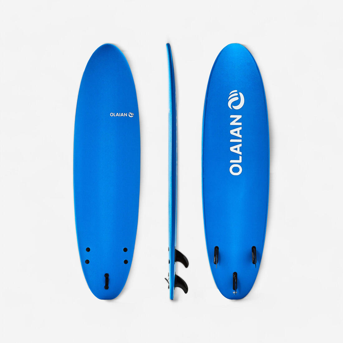 SURF MOUSSE 100 7'. Livrée avec 1 leash et  3 ailerons. – bleu