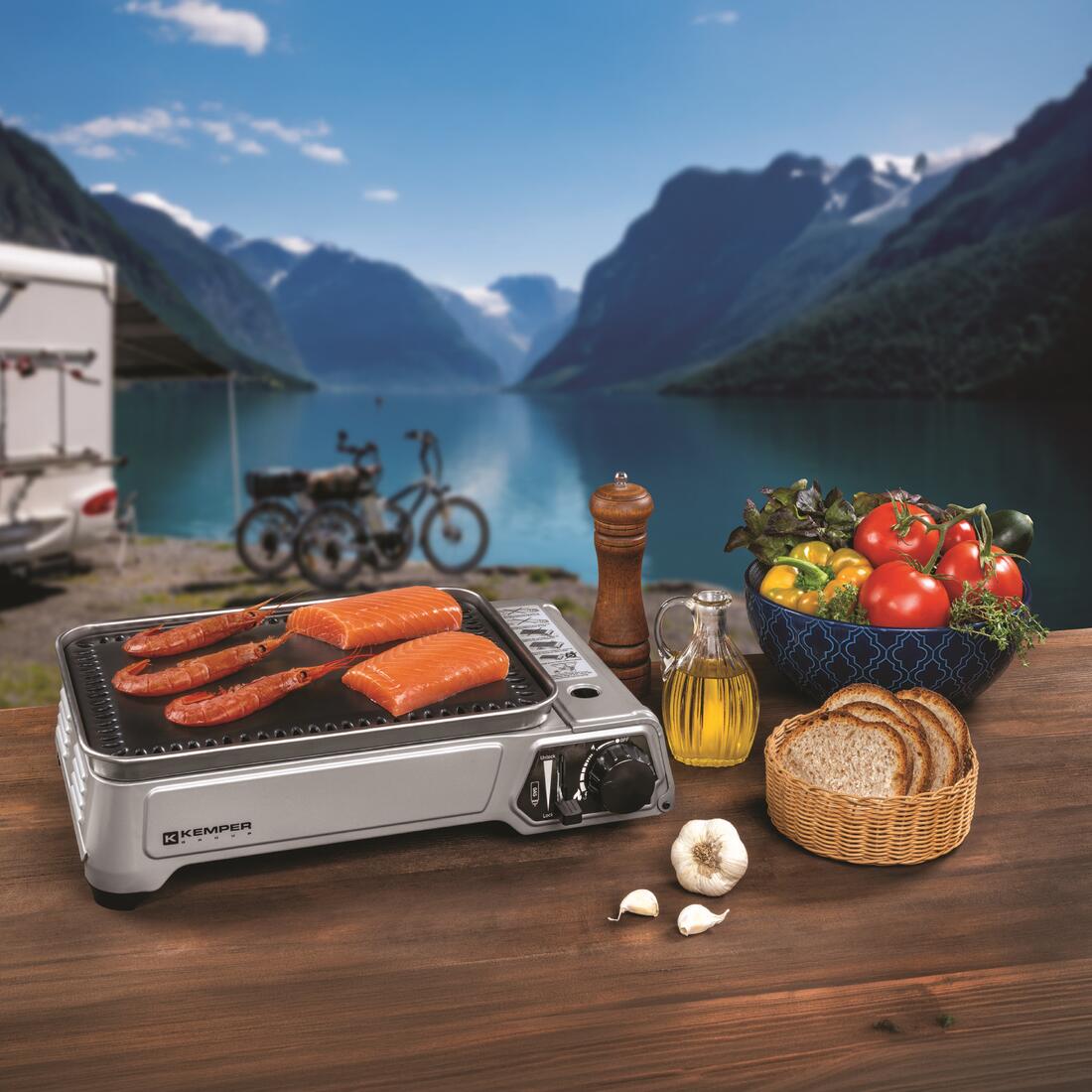Plancha à gaz de camping kemper smart plancha
